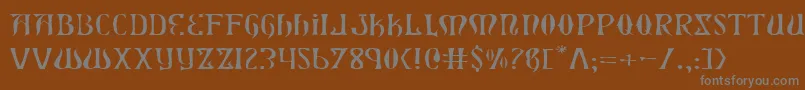 フォントXiphosel – 茶色の背景に灰色の文字