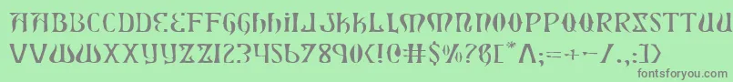 フォントXiphosel – 緑の背景に灰色の文字