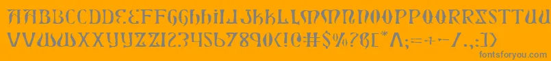 フォントXiphosel – オレンジの背景に灰色の文字