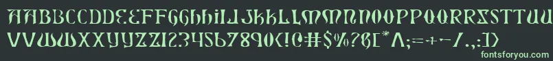 フォントXiphosel – 黒い背景に緑の文字