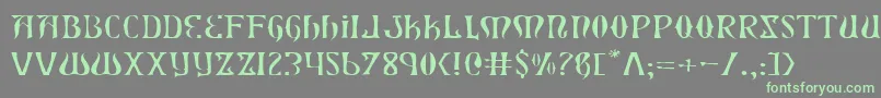 フォントXiphosel – 灰色の背景に緑のフォント