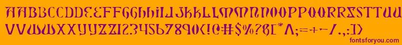 フォントXiphosel – オレンジの背景に紫のフォント