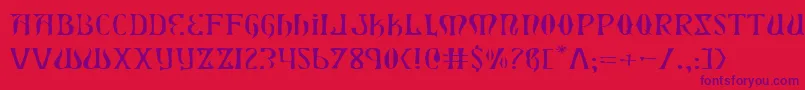 Xiphosel-Schriftart – Violette Schriften auf rotem Hintergrund