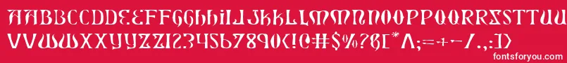 フォントXiphosel – 赤い背景に白い文字