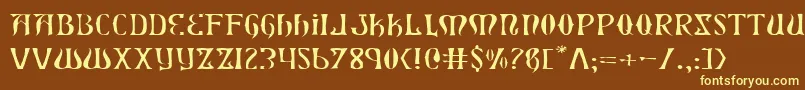 Xiphosel Font – Yellow Fonts on Brown Background