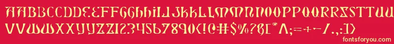 Xiphosel Font – Yellow Fonts on Red Background