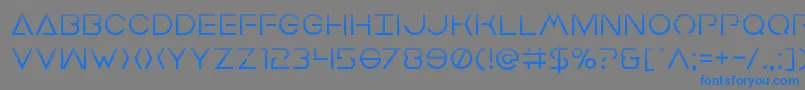 フォントEarthorbiterhalf – 灰色の背景に青い文字