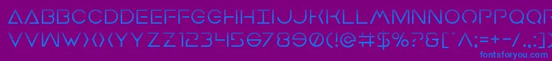 フォントEarthorbiterhalf – 紫色の背景に青い文字