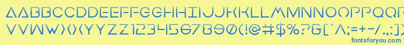 Earthorbiterhalf Font – Blue Fonts on Yellow Background