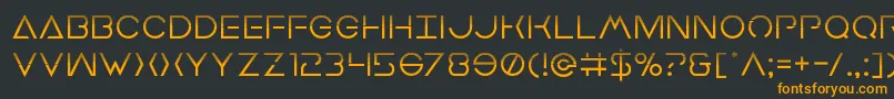 フォントEarthorbiterhalf – 黒い背景にオレンジの文字