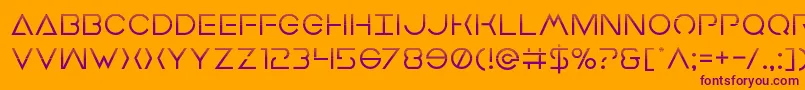 Czcionka Earthorbiterhalf – fioletowe czcionki na pomarańczowym tle