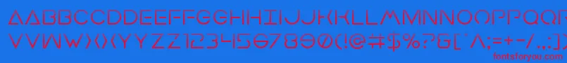 Шрифт Earthorbiterhalf – красные шрифты на синем фоне