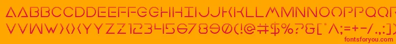 フォントEarthorbiterhalf – オレンジの背景に赤い文字