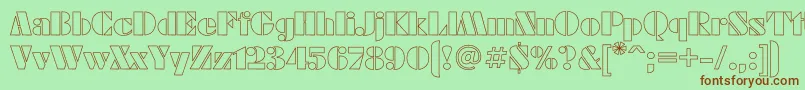 FuturaeugeniaHo Font – Brown Fonts on Green Background