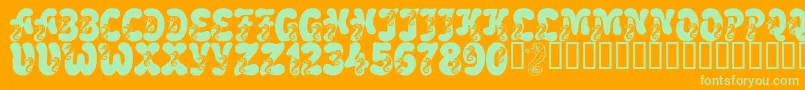 LmsCoralColt Font – Green Fonts on Orange Background