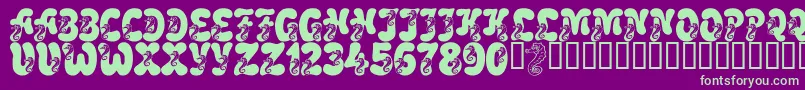 LmsCoralColt Font – Green Fonts on Purple Background