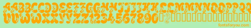 LmsCoralColt Font – Orange Fonts on Green Background