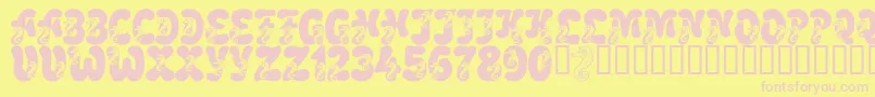 LmsCoralColt Font – Pink Fonts on Yellow Background