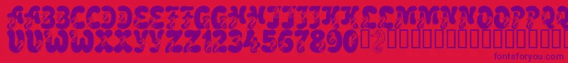 LmsCoralColt Font – Purple Fonts on Red Background