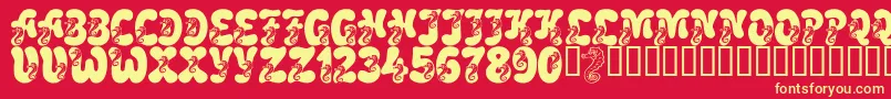 LmsCoralColt Font – Yellow Fonts on Red Background