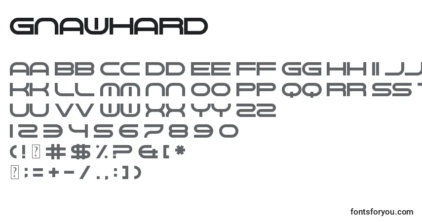 GnawHard font – alphabet, numbers, special characters