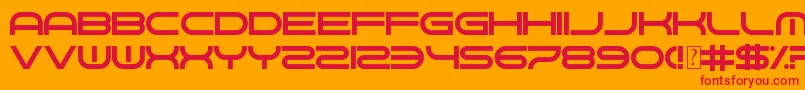 GnawHard-Schriftart – Rote Schriften auf orangefarbenem Hintergrund