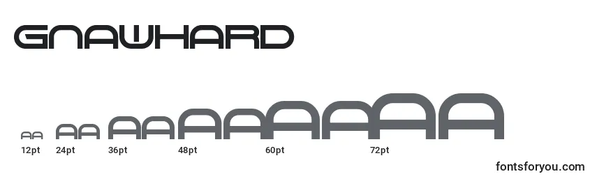 GnawHard font sizes