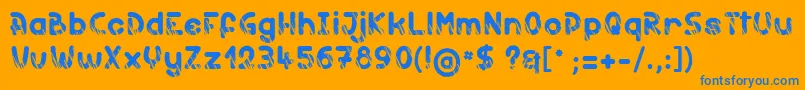 Holymoly Font – Blue Fonts on Orange Background