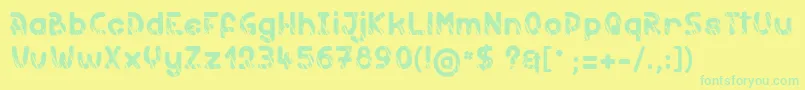Więcej informacji o czcionce Holymoly Czcionka Holymoly – zielone czcionki na żółtym tle