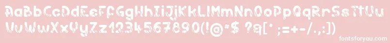 Holymoly-Schriftart – Weiße Schriften auf rosa Hintergrund