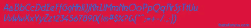 fuente AeroliteItalic – Fuentes Azules Sobre Fondo Rojo