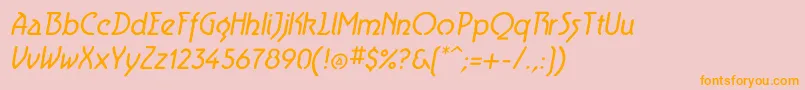 AeroliteItalic Font – Orange Fonts on Pink Background