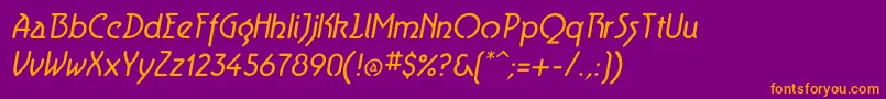 fuente AeroliteItalic – Fuentes Naranjas Sobre Fondo Morado