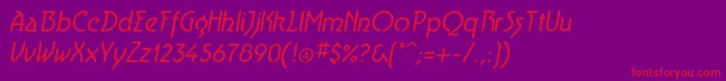 fuente AeroliteItalic – Fuentes Rojas Sobre Fondo Morado