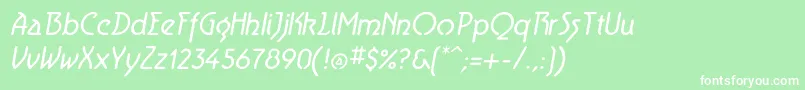 AeroliteItalic Font – White Fonts on Green Background