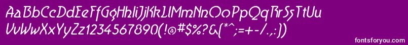 AeroliteItalic Font – White Fonts on Purple Background