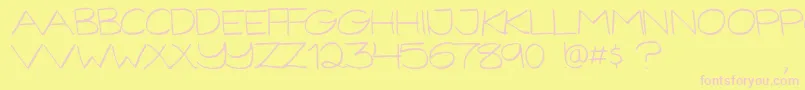 GorillaComixLight-Schriftart – Rosa Schriften auf gelbem Hintergrund