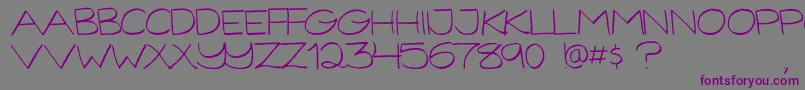 フォントGorillaComixLight – 紫色のフォント、灰色の背景
