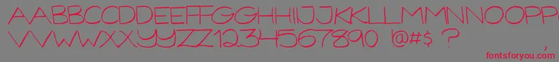 GorillaComixLight Font – Red Fonts on Gray Background