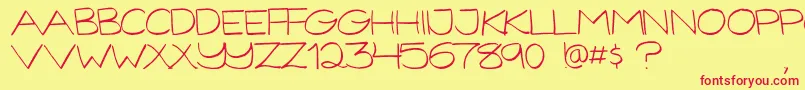 GorillaComixLight Font – Red Fonts on Yellow Background
