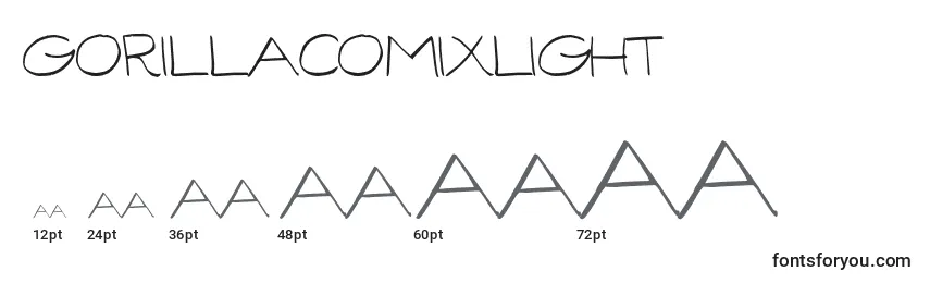 GorillaComixLight Font Sizes