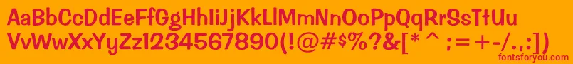 Les Font – Red Fonts on Orange Background