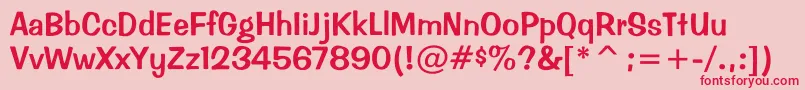 Les Font – Red Fonts on Pink Background