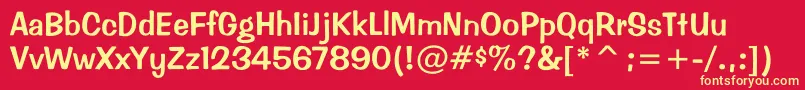 Les Font – Yellow Fonts on Red Background