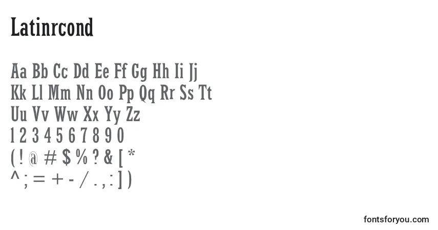 Шрифт Latinrcond – алфавит, цифры, специальные символы