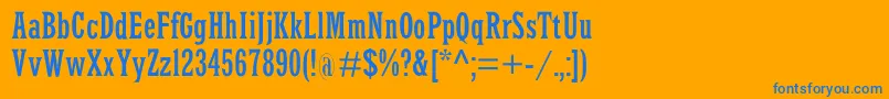 フォントLatinrcond – オレンジの背景に青い文字