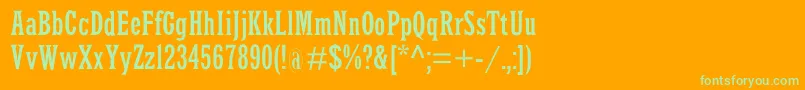 Latinrcond Font – Green Fonts on Orange Background