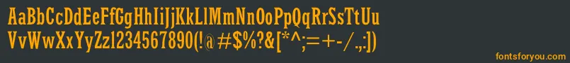 フォントLatinrcond – 黒い背景にオレンジの文字