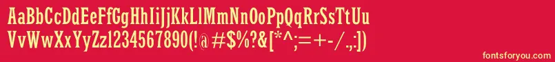 Latinrcond Font – Yellow Fonts on Red Background