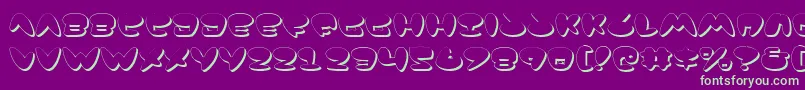 JacksonShadow-fontti – vihreät fontit violetilla taustalla